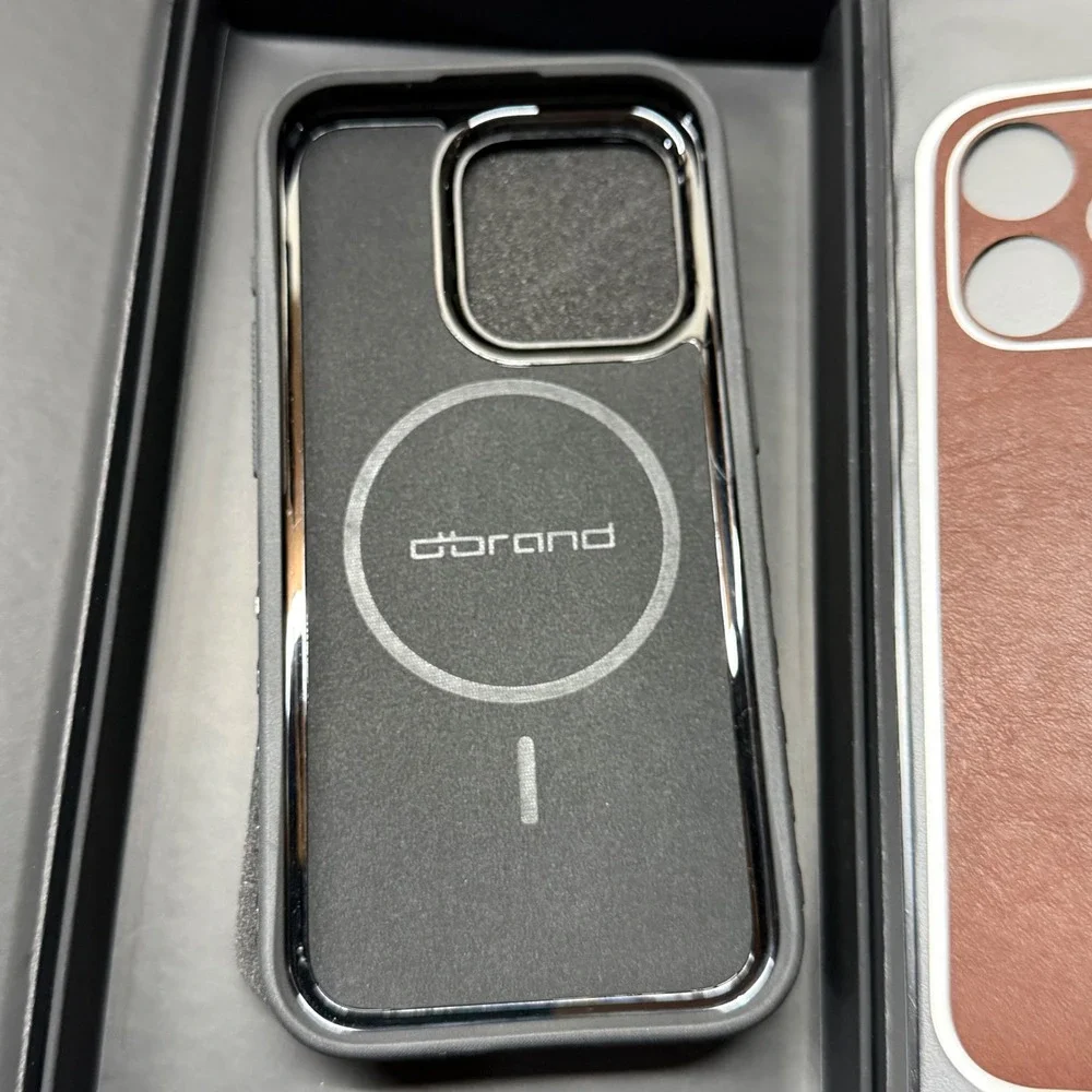 dbrand Grip Case iPhone 15 Pro MagSafe Matte Black Brown Leather New Open Box